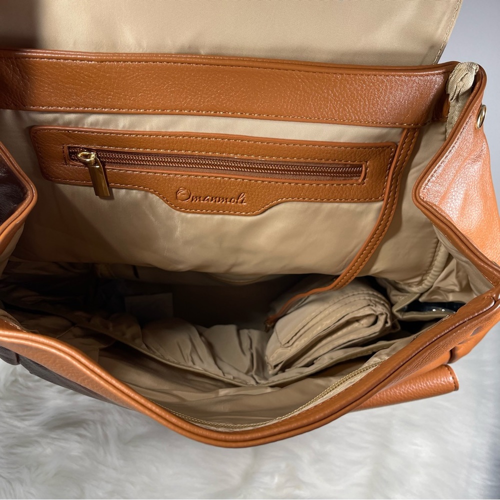 New Leather Diaper Backpack Bag with 12 Organizing Pouches,Changing Pad(brown) - Picture 13 of 14
